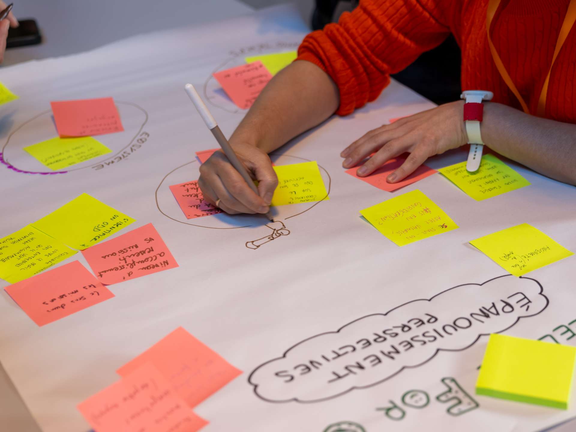 Photo d'un exercice d'intelligence collective lors du festival organisé par Social Declik.